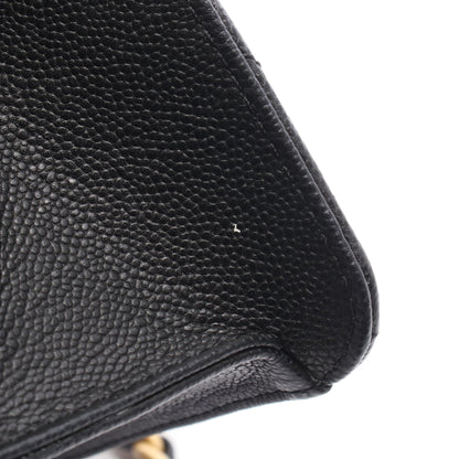 マトラッセ スモールフラップ チェーンショルダーバッグ キャビアスキン ブラック ゴールド金具 シャネル バッグ CHANEL