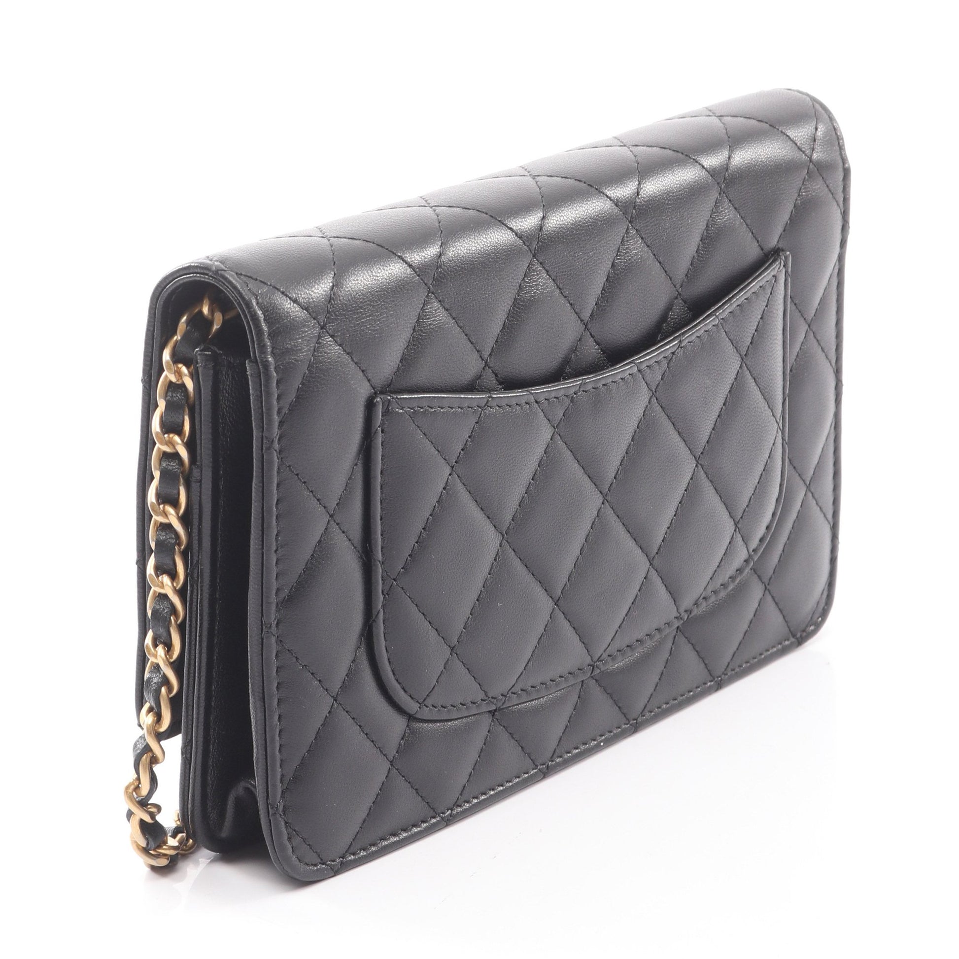 マトラッセ エジプトチャーム チェーンウォレット ラムスキン ブラック ゴールド金具 シャネル バッグ CHANEL