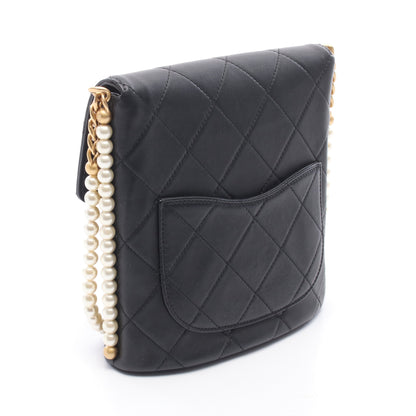 マトラッセ フェイクパール ショルダーバッグ ショルダーバッグ レザー ブラック ゴールド金具 シャネル バッグ CHANEL
