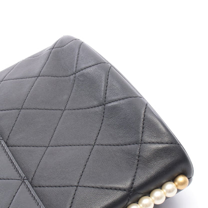 マトラッセ フェイクパール ショルダーバッグ ショルダーバッグ レザー ブラック ゴールド金具 シャネル バッグ CHANEL