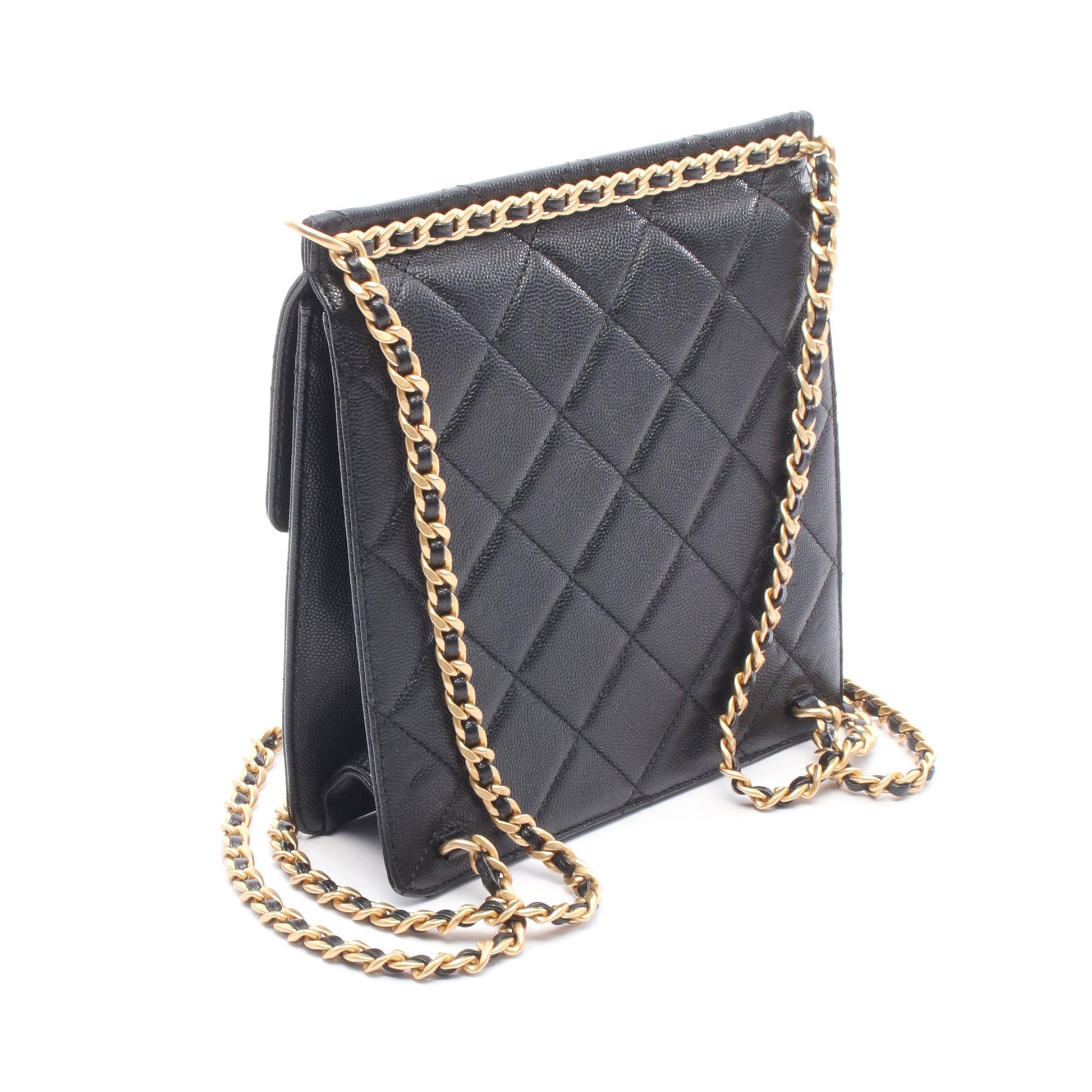 マトラッセ バックパック リュックサック キャビアスキン ブラック ゴールド金具 シャネル バッグ CHANEL