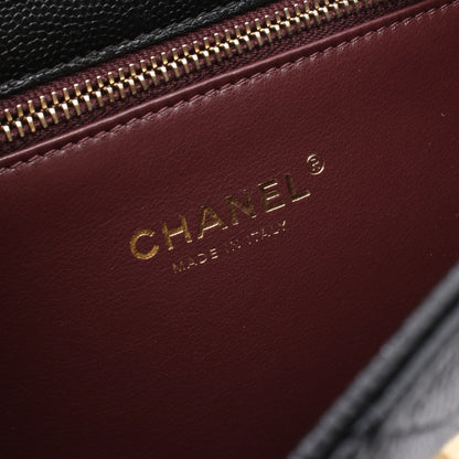 マトラッセ バックパック リュックサック キャビアスキン ブラック ゴールド金具 シャネル バッグ CHANEL