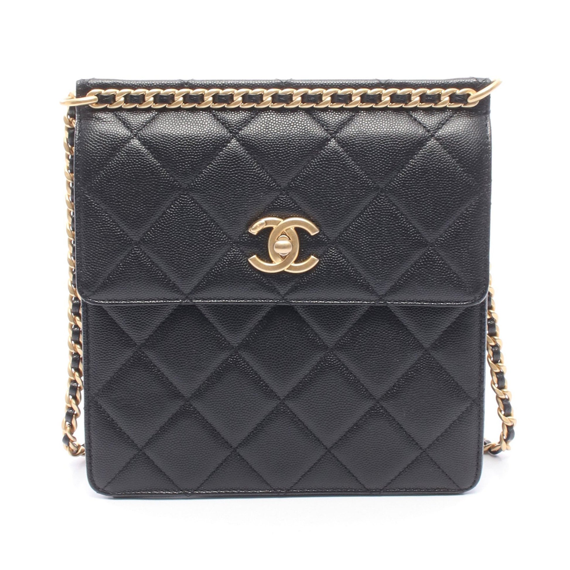 マトラッセ バックパック リュックサック キャビアスキン ブラック ゴールド金具 シャネル バッグ CHANEL