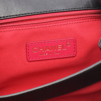 マトラッセ スモールフラップ チェーンショルダーバッグ ラムスキン ブラック ゴールド金具 シャネル バッグ CHANEL