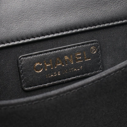 ボーイシャネル マトラッセ チェーンショルダーバッグ ラムスキン ブラック ゴールド金具 シャネル バッグ CHANEL