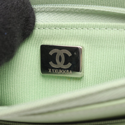 マトラッセ ブラック金具 チェーンウォレット ラムスキン ライトグリーン シャネル バッグ CHANEL