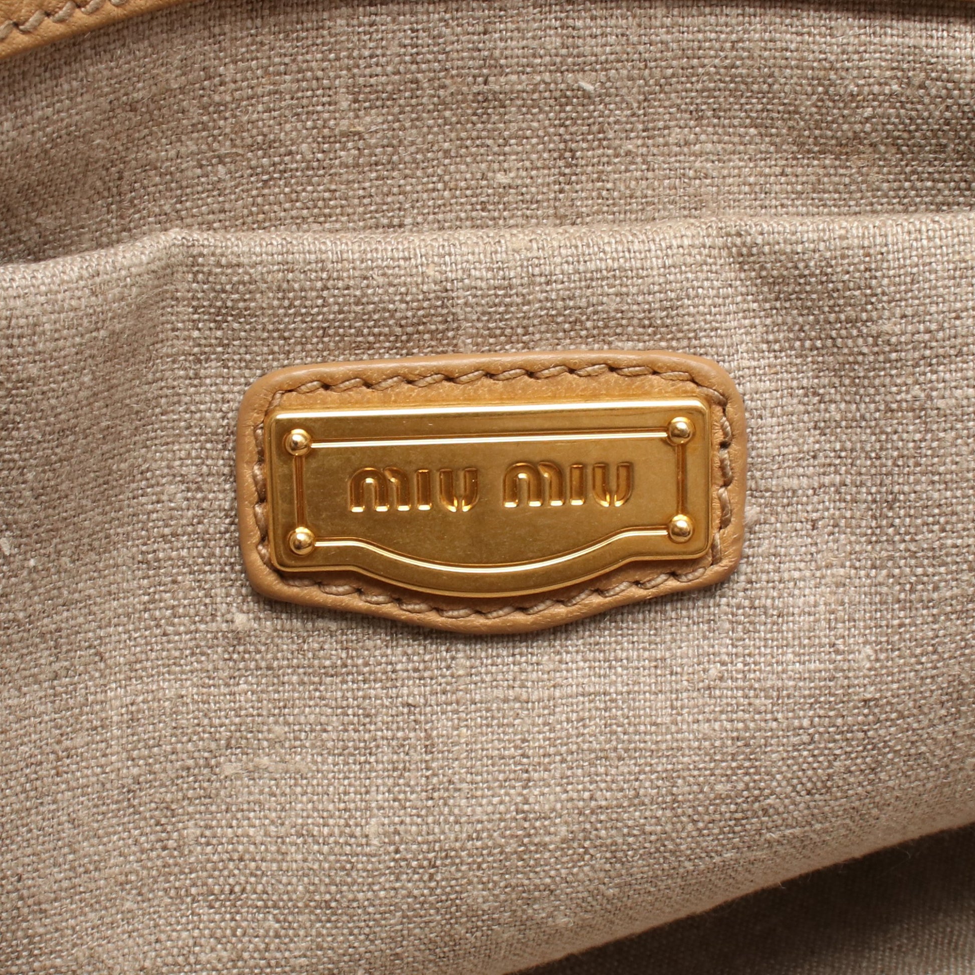 2WAY ハンドバッグ トートバッグ レザー ベージュ ミュウミュウ バッグ miu miu