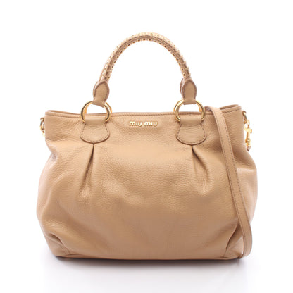 2WAY ハンドバッグ トートバッグ レザー ベージュ ミュウミュウ バッグ miu miu