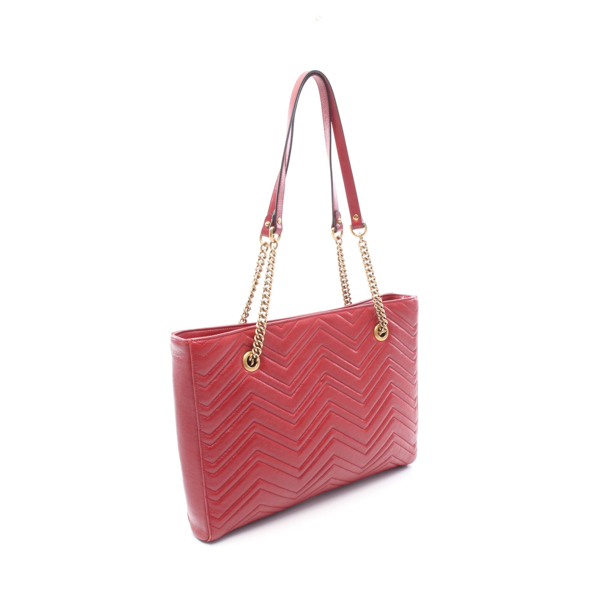 GGマーモント チェーンショルダーバッグ チェーントートバッグ レザー レッド グッチ バッグ GUCCI
