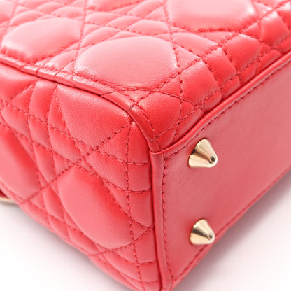 LADY DIOR MY ABCDIOR レディディオール スモール カナージュ 2WAY ハンドバッグ レザー レッド クリスチャンディオール バッグ Christian Dior
