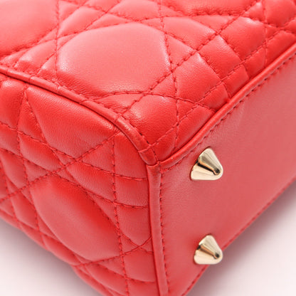 LADY DIOR MY ABCDIOR レディディオール スモール カナージュ 2WAY ハンドバッグ レザー レッド クリスチャンディオール バッグ Christian Dior