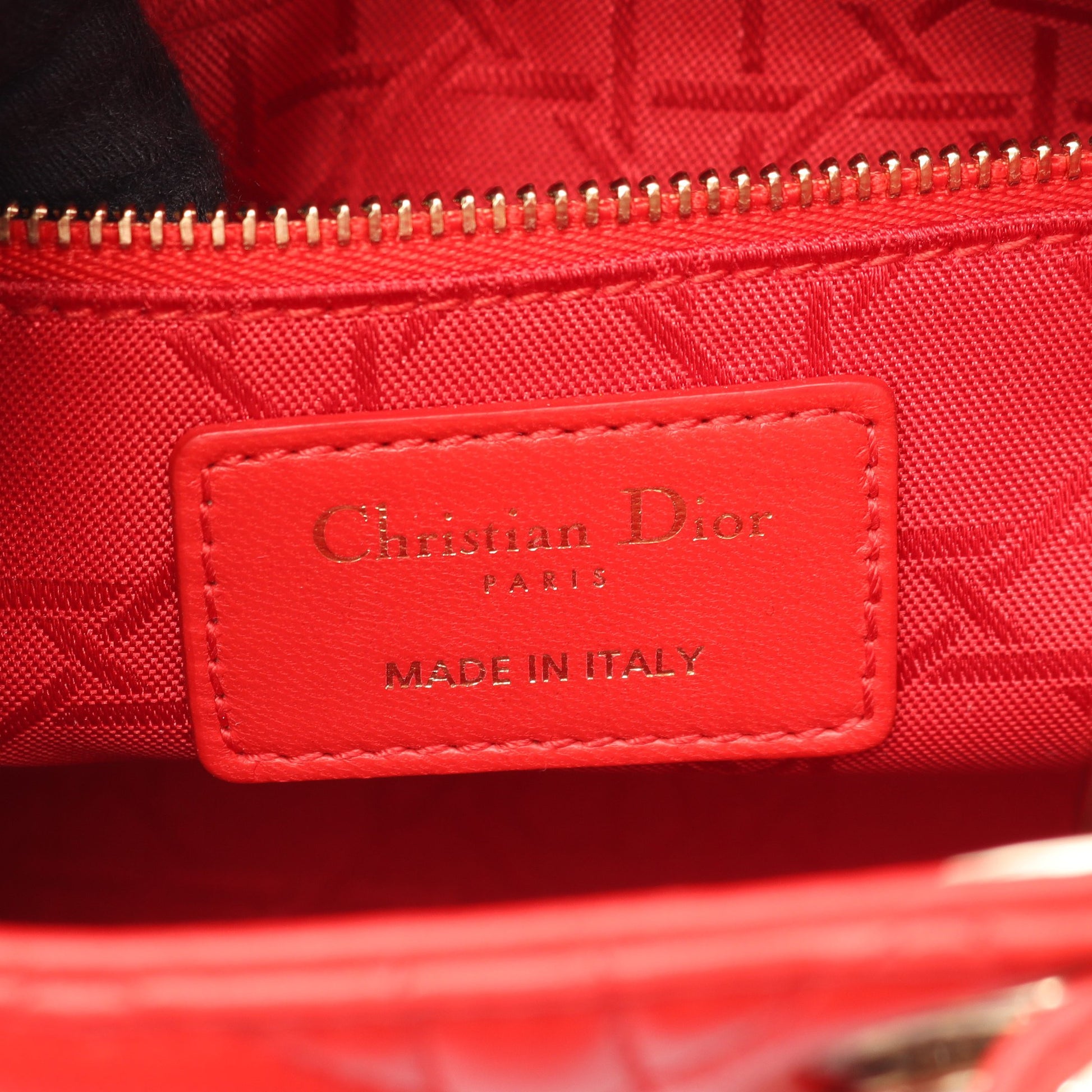LADY DIOR MY ABCDIOR レディディオール スモール カナージュ 2WAY ハンドバッグ レザー レッド クリスチャンディオール バッグ Christian Dior