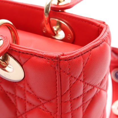 LADY DIOR MY ABCDIOR レディディオール スモール カナージュ 2WAY ハンドバッグ レザー レッド クリスチャンディオール バッグ Christian Dior