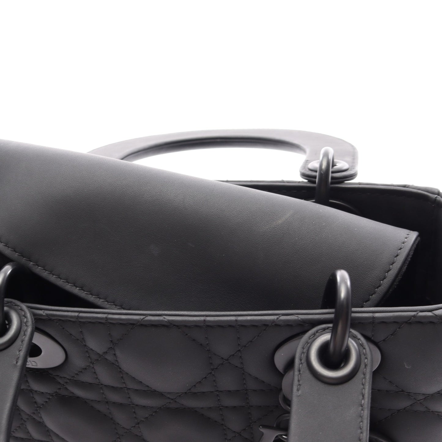 LADY DIOR MY ABCDIOR レディディオール スモール カナージュ 2WAY ハンドバッグ レザー ブラック クリスチャンディオール バッグ Christian Dior