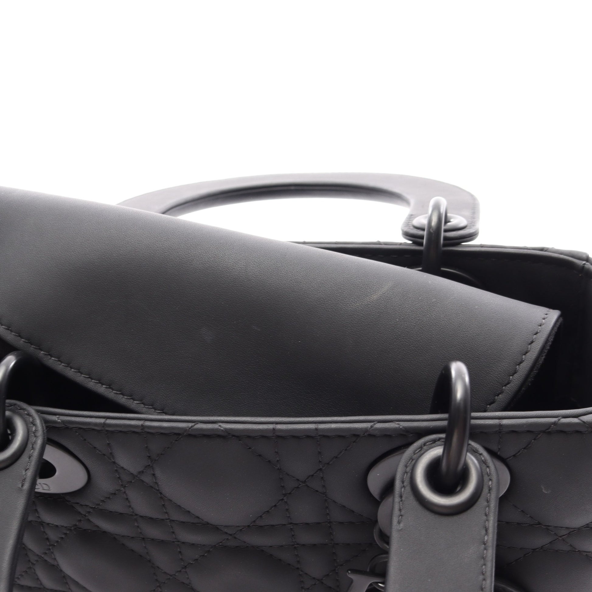 LADY DIOR MY ABCDIOR レディディオール スモール カナージュ 2WAY ハンドバッグ レザー ブラック クリスチャンディオール バッグ Christian Dior