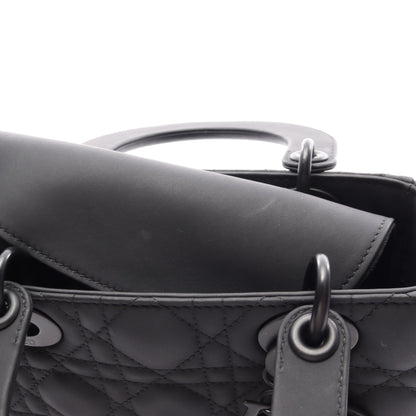 LADY DIOR MY ABCDIOR レディディオール スモール カナージュ 2WAY ハンドバッグ レザー ブラック クリスチャンディオール バッグ Christian Dior