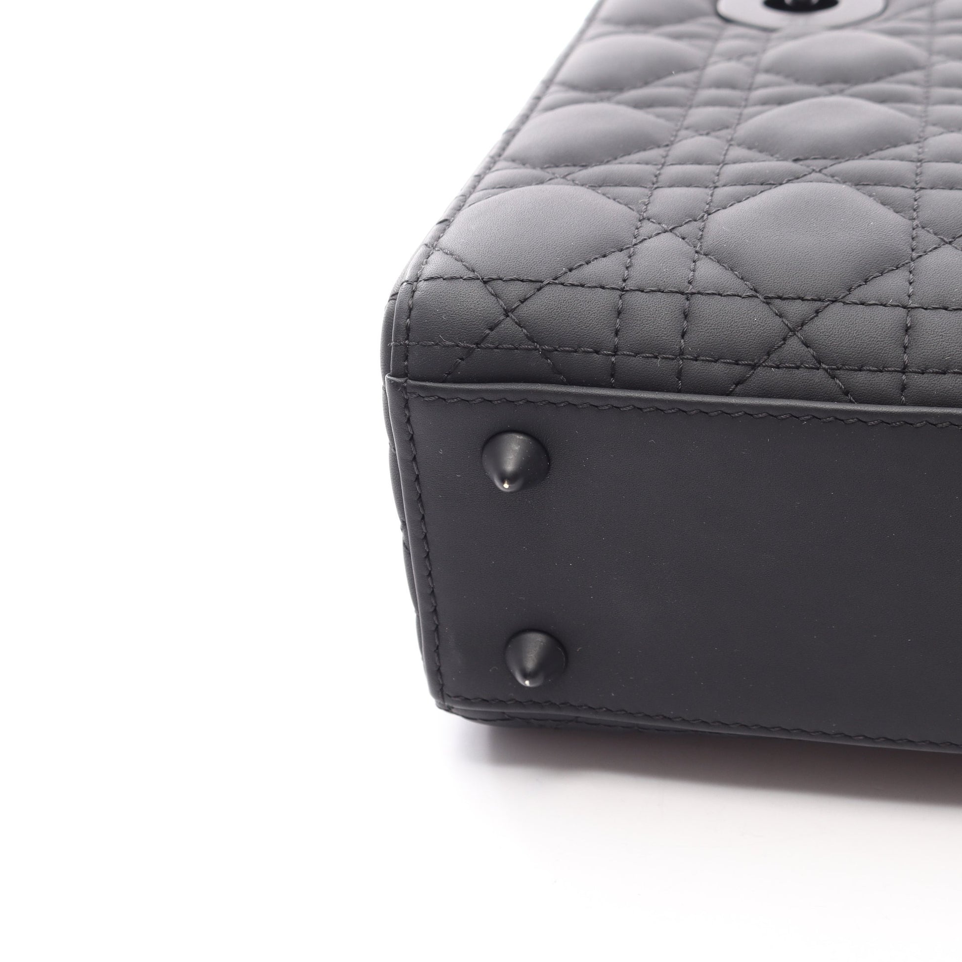 LADY DIOR MY ABCDIOR レディディオール スモール カナージュ 2WAY ハンドバッグ レザー ブラック クリスチャンディオール バッグ Christian Dior