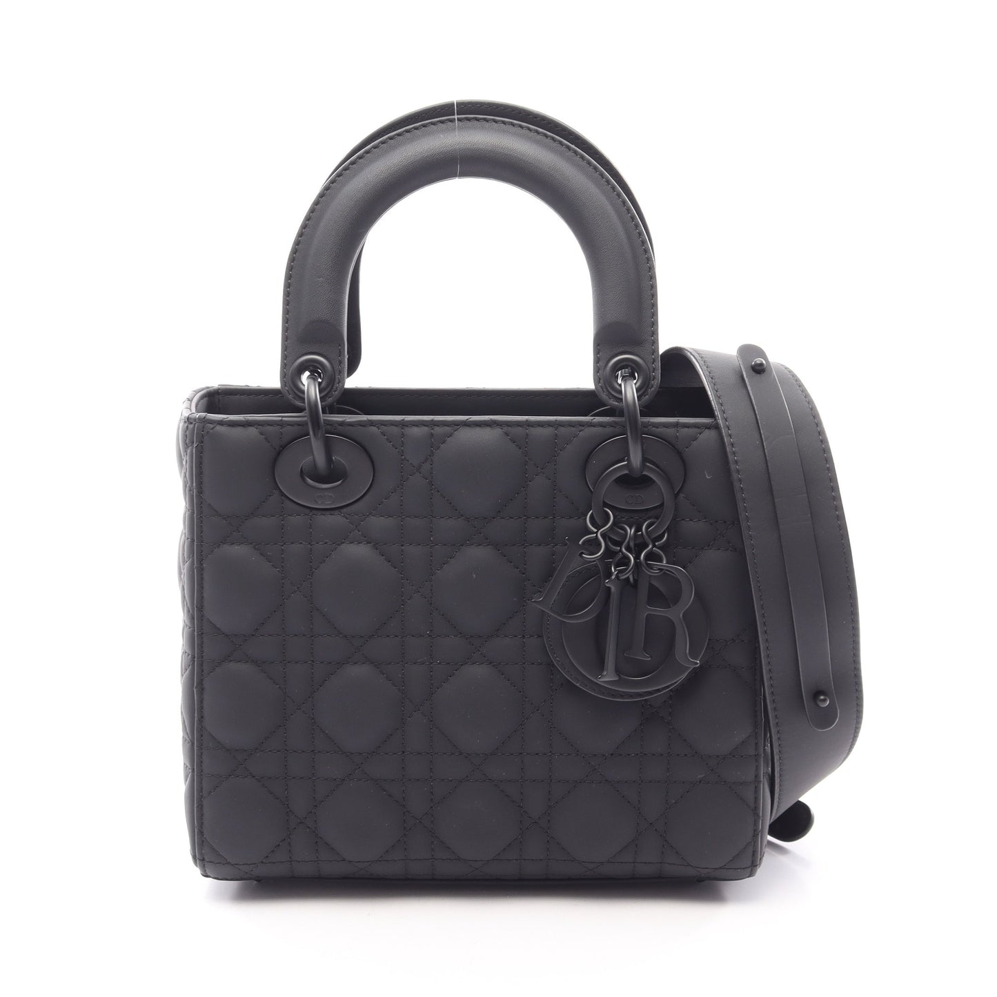LADY DIOR MY ABCDIOR レディディオール スモール カナージュ 2WAY ハンドバッグ レザー ブラック クリスチャンディオール バッグ Christian Dior