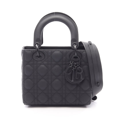 LADY DIOR MY ABCDIOR レディディオール スモール カナージュ 2WAY ハンドバッグ レザー ブラック クリスチャンディオール バッグ Christian Dior