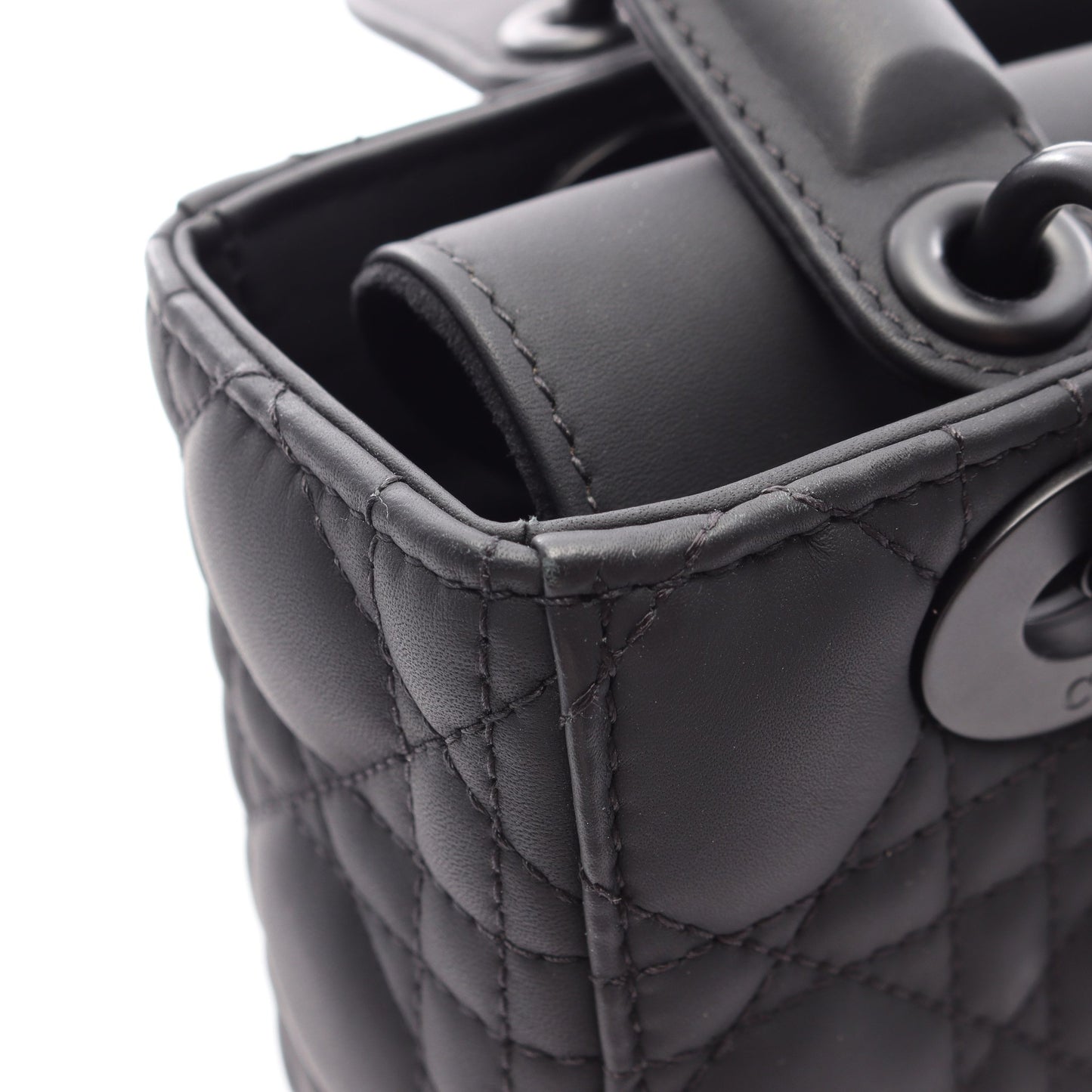LADY DIOR MY ABCDIOR レディディオール スモール カナージュ 2WAY ハンドバッグ レザー ブラック クリスチャンディオール バッグ Christian Dior