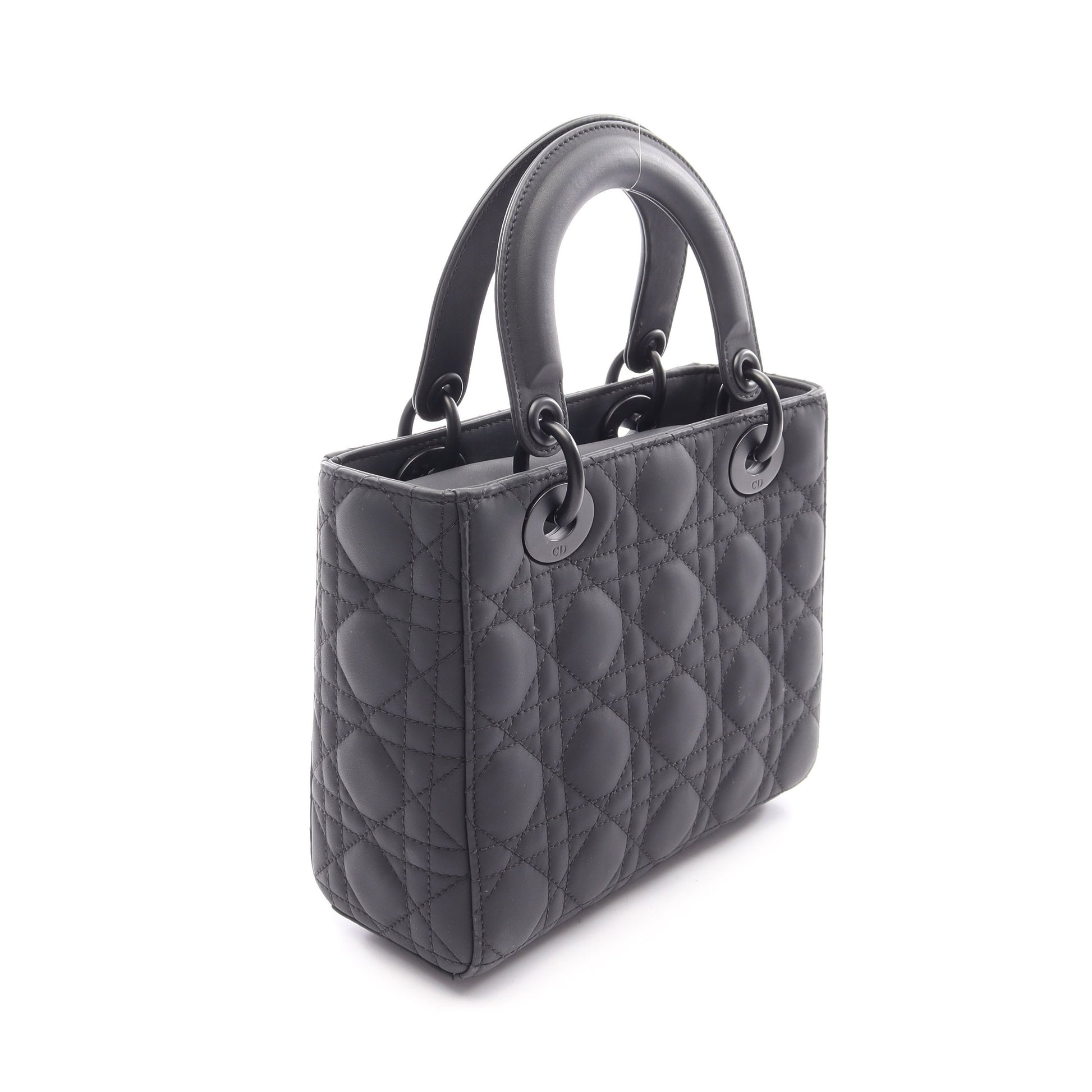 LADY DIOR MY ABCDIOR レディディオール スモール カナージュ 2WAY ハンドバッグ レザー ブラック クリスチャンディオール バッグ Christian Dior