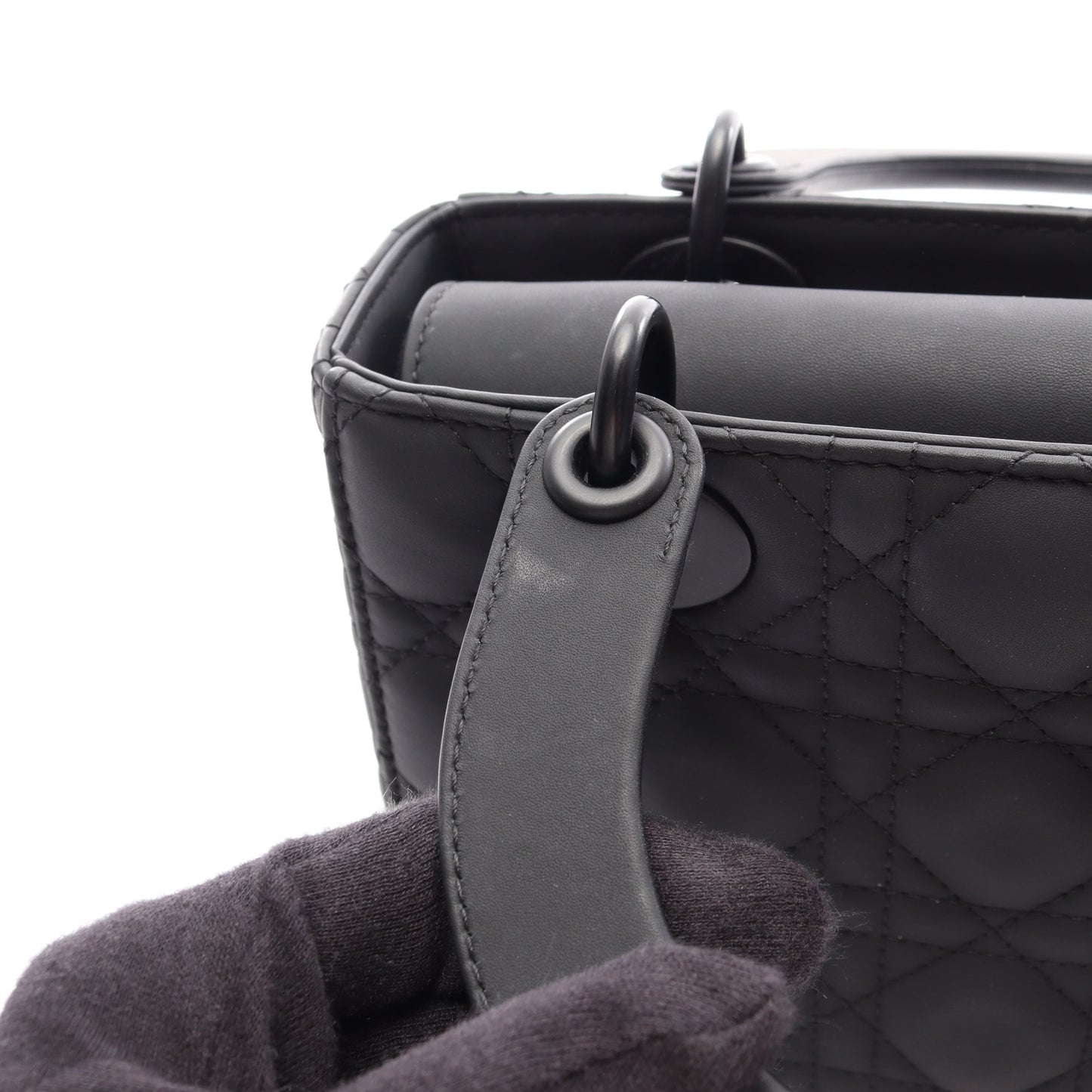LADY DIOR MY ABCDIOR レディディオール スモール カナージュ 2WAY ハンドバッグ レザー ブラック クリスチャンディオール バッグ Christian Dior