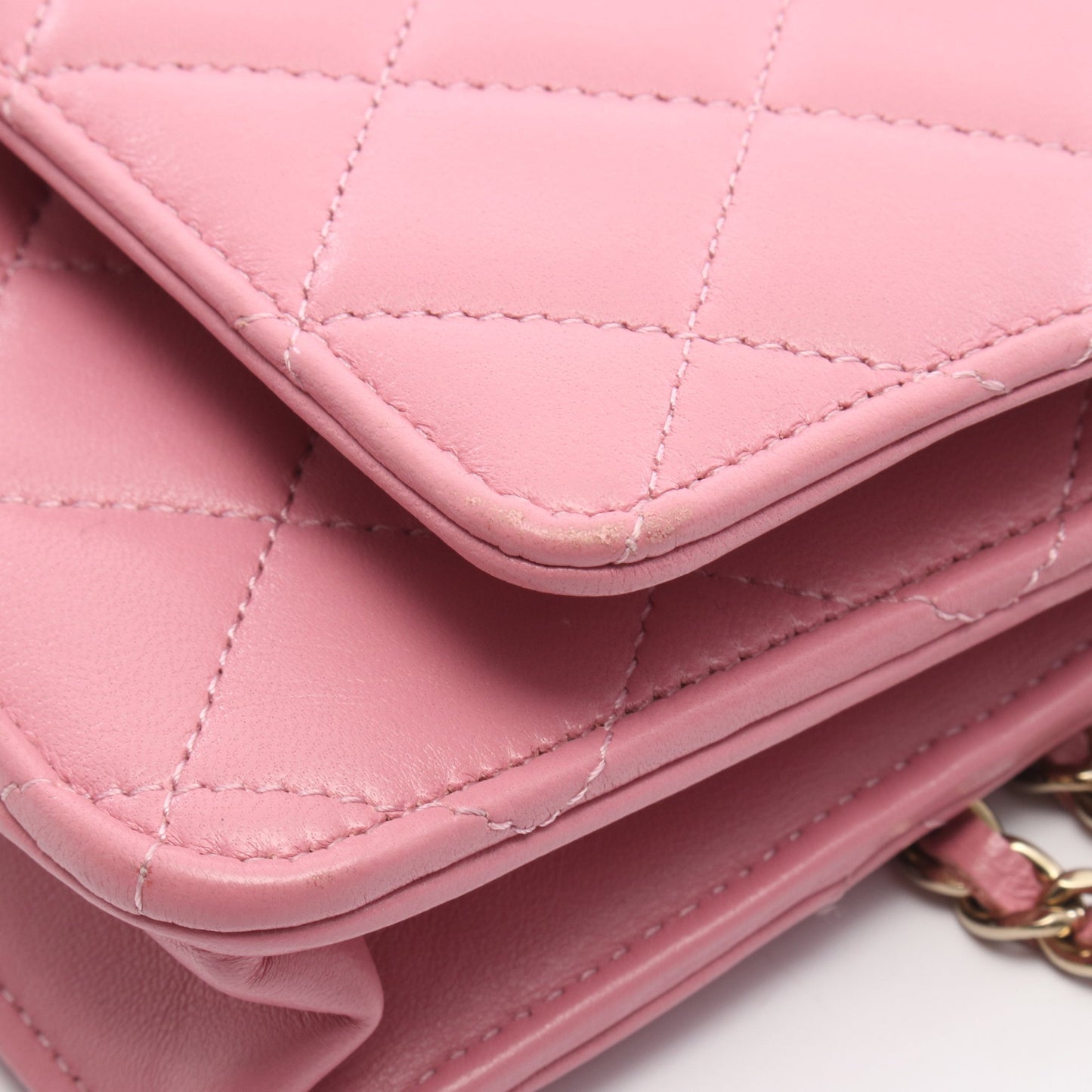 トレンディCC マトラッセ チェーンウォレット ラムスキン ピンク ゴールド金具 シャネル バッグ CHANEL