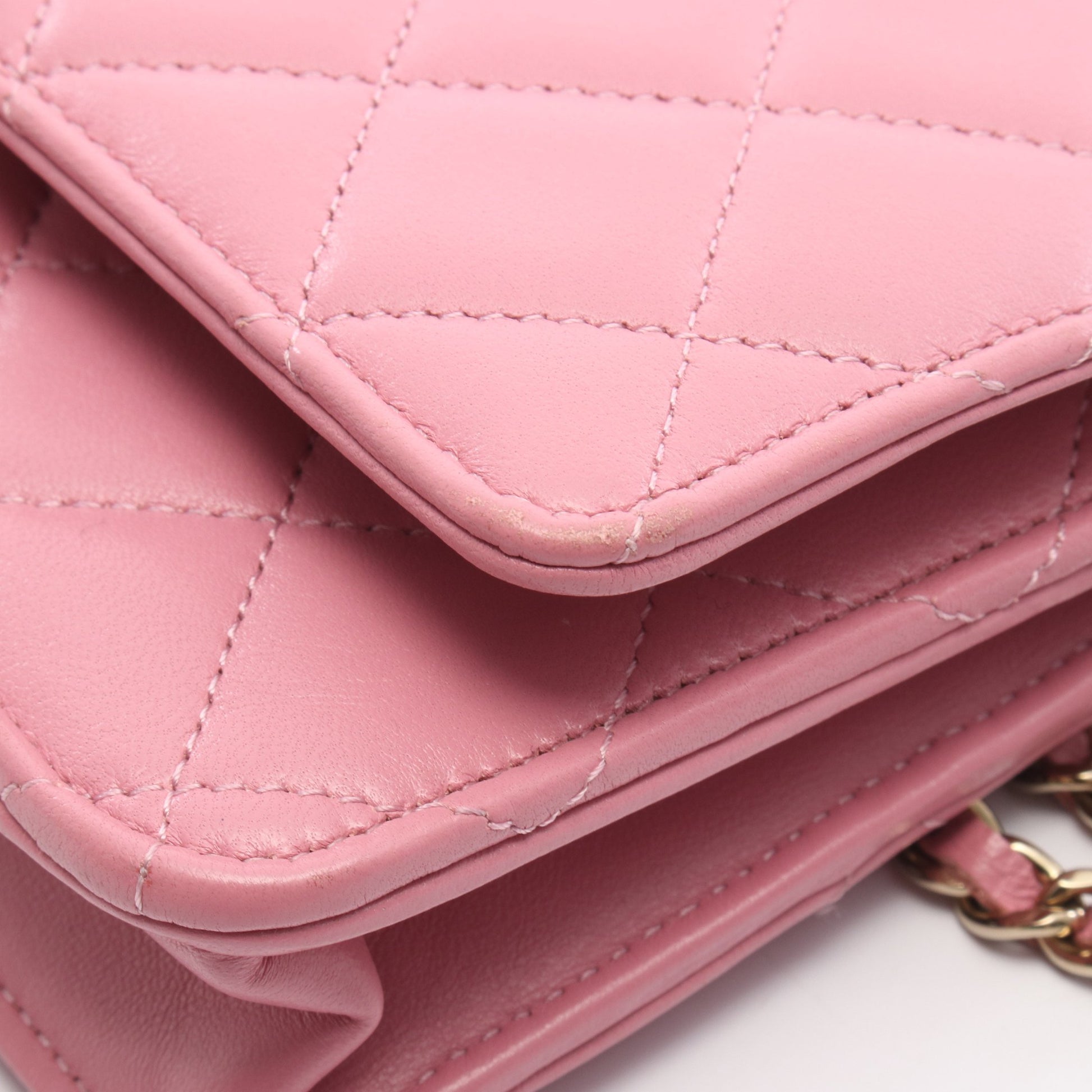 トレンディCC マトラッセ チェーンウォレット ラムスキン ピンク ゴールド金具 シャネル バッグ CHANEL