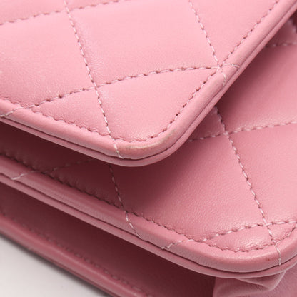 トレンディCC マトラッセ チェーンウォレット ラムスキン ピンク ゴールド金具 シャネル バッグ CHANEL