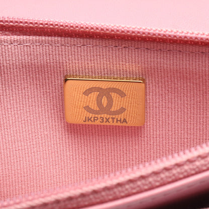 トレンディCC マトラッセ チェーンウォレット ラムスキン ピンク ゴールド金具 シャネル バッグ CHANEL