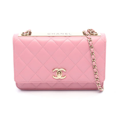 トレンディCC マトラッセ チェーンウォレット ラムスキン ピンク ゴールド金具 シャネル バッグ CHANEL