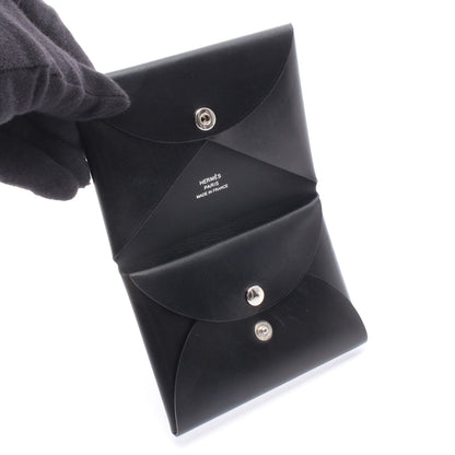 カルヴィデュオ コインケース ボックスカーフ ブラック シルバー金具 B刻印 エルメス 財布・小物 HERMES