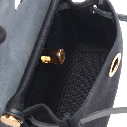 エールバッグジップ ミニ ショルダーバッグ トワルミリタリー ヴァッシュハンター ブラック ゴールド金具 K刻印 エルメス バッグ HERMES