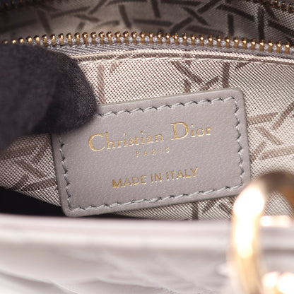 LADY DIOR MY ABCDIOR レディディオール スモール カナージュ 2WAY ハンドバッグ レザー グレー クリスチャンディオール バッグ Christian Dior