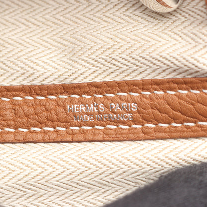 ガーデンパーティTPM ゴールド ハンドバッグ トートバッグ ネゴンダ ブラウン シルバー金具 G刻印 エルメス バッグ HERMES