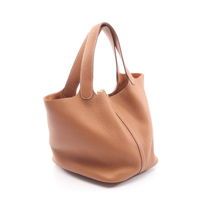 ピコタンロックMM ゴールド ハンドバッグ トリヨンクレマンス ブラウン ゴールド金具 K刻印 エルメス バッグ HERMES
