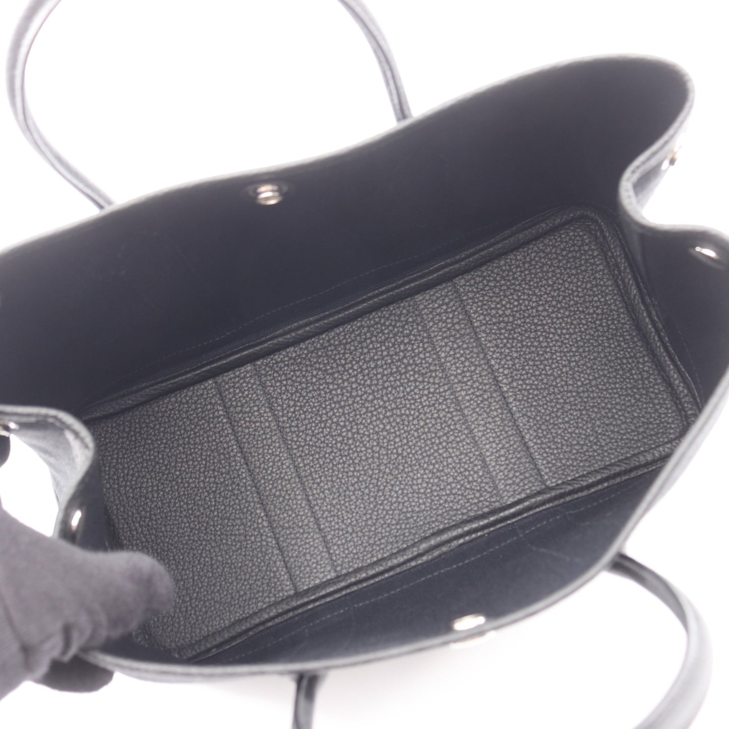 ガーデンパーティTPM ハンドバッグ トートバッグ トワルミリタリー ネゴンダ ブラック シルバー金具 B刻印 エルメス バッグ HERMES