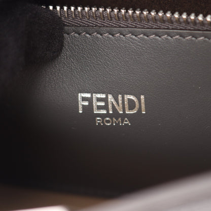 ピーカブー ISeeU スモール 2WAY ハンドバッグ レザー グレー ダークブラウン フェンディ バッグ FENDI