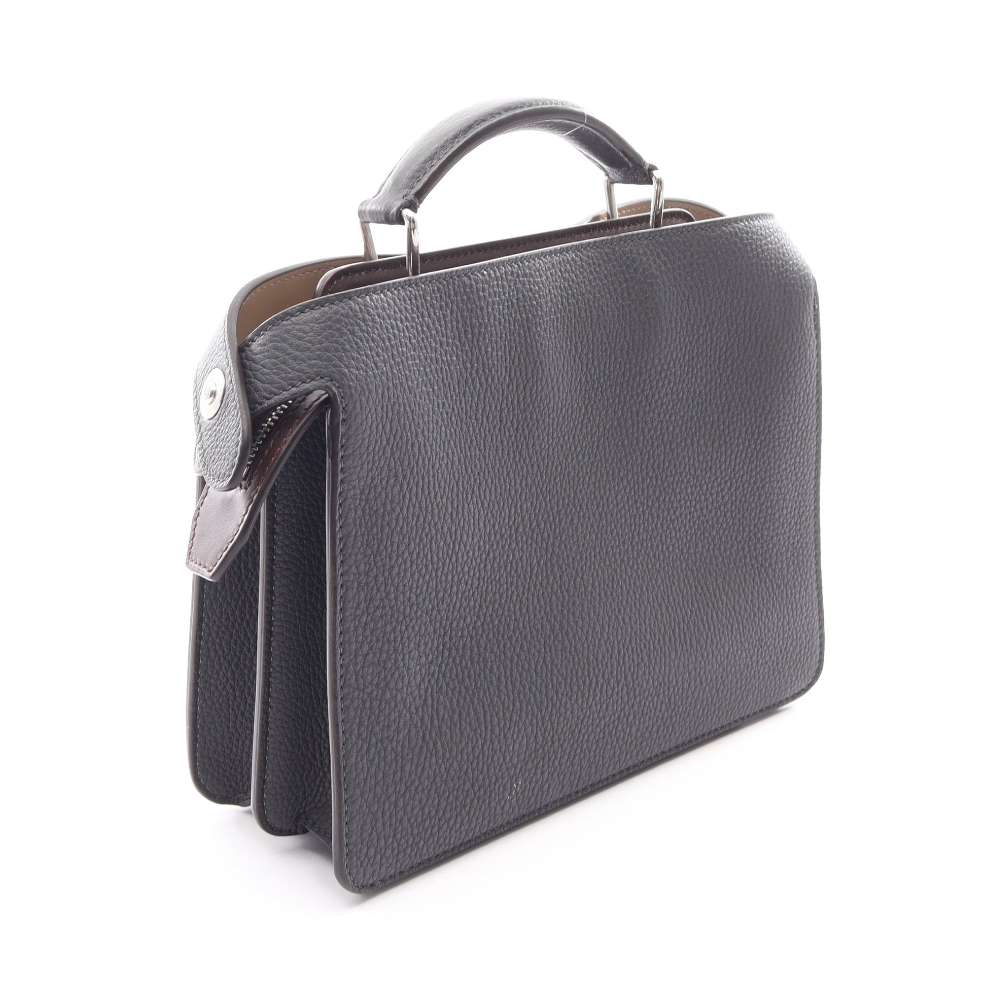 ピーカブー ISeeU スモール 2WAY ハンドバッグ レザー グレー ダークブラウン フェンディ バッグ FENDI