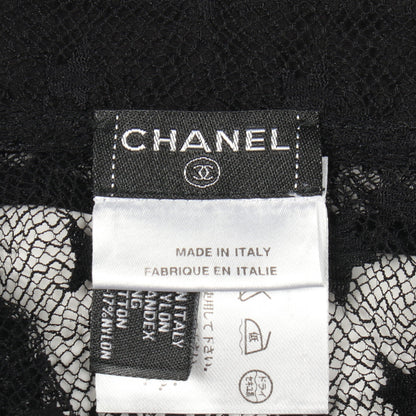 04A シースルー レース 半袖 ブラウス ナイロン ブラック シャネル トップス CHANEL