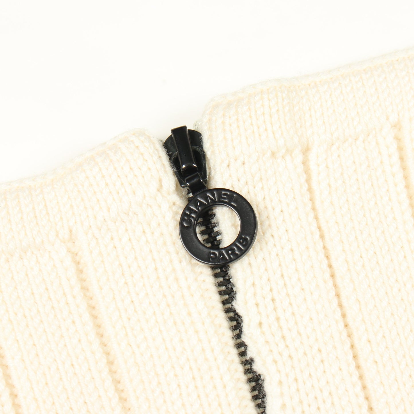 ジップ ニット ベスト ウール オフホワイト シャネル トップス CHANEL
