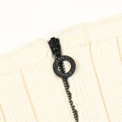 ジップ ニット ベスト ウール オフホワイト シャネル トップス CHANEL
