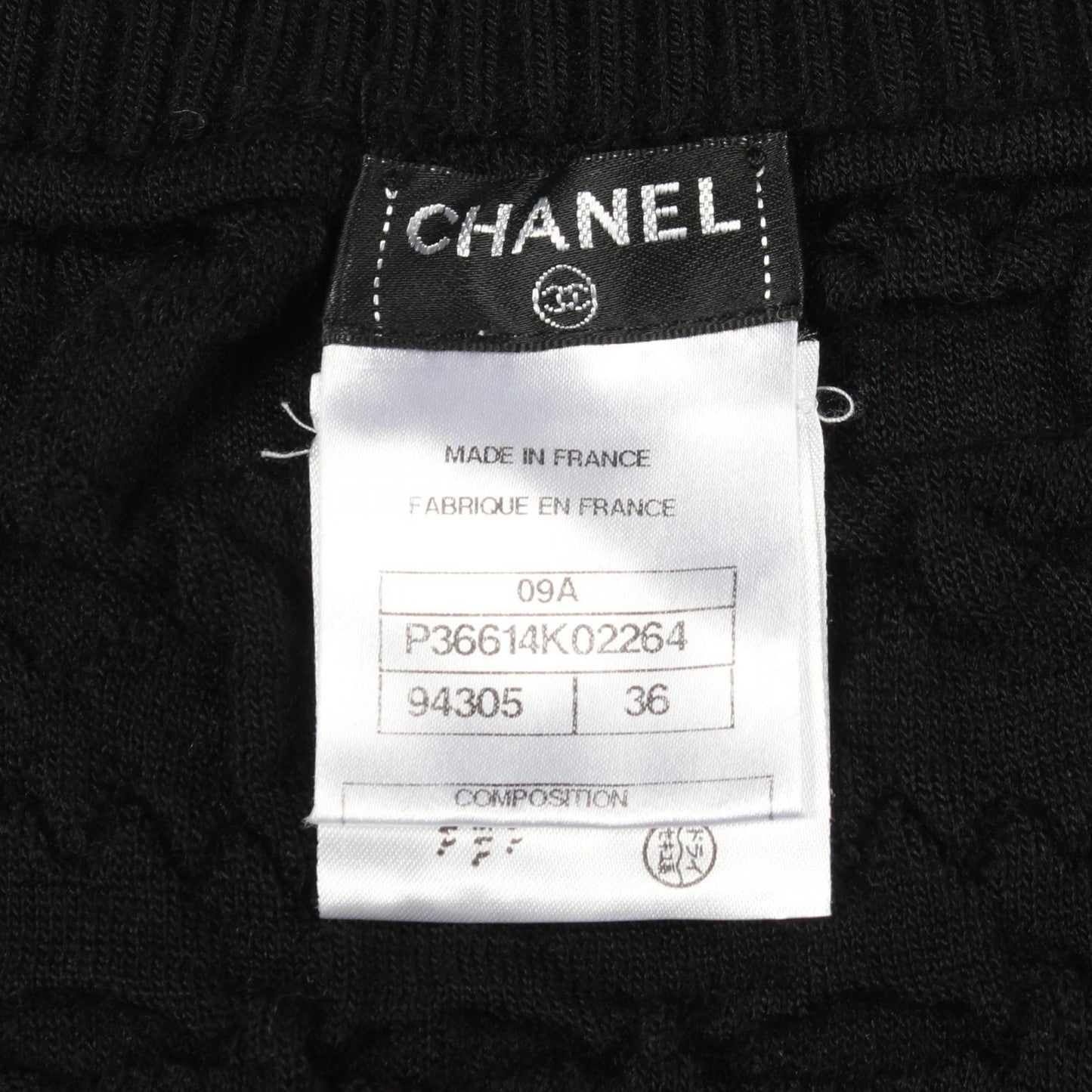 09A ココマークボタン ニット スカート ウール ブラック シャネル ボトムス CHANEL