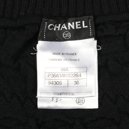 09A ココマークボタン ニット スカート ウール ブラック シャネル ボトムス CHANEL