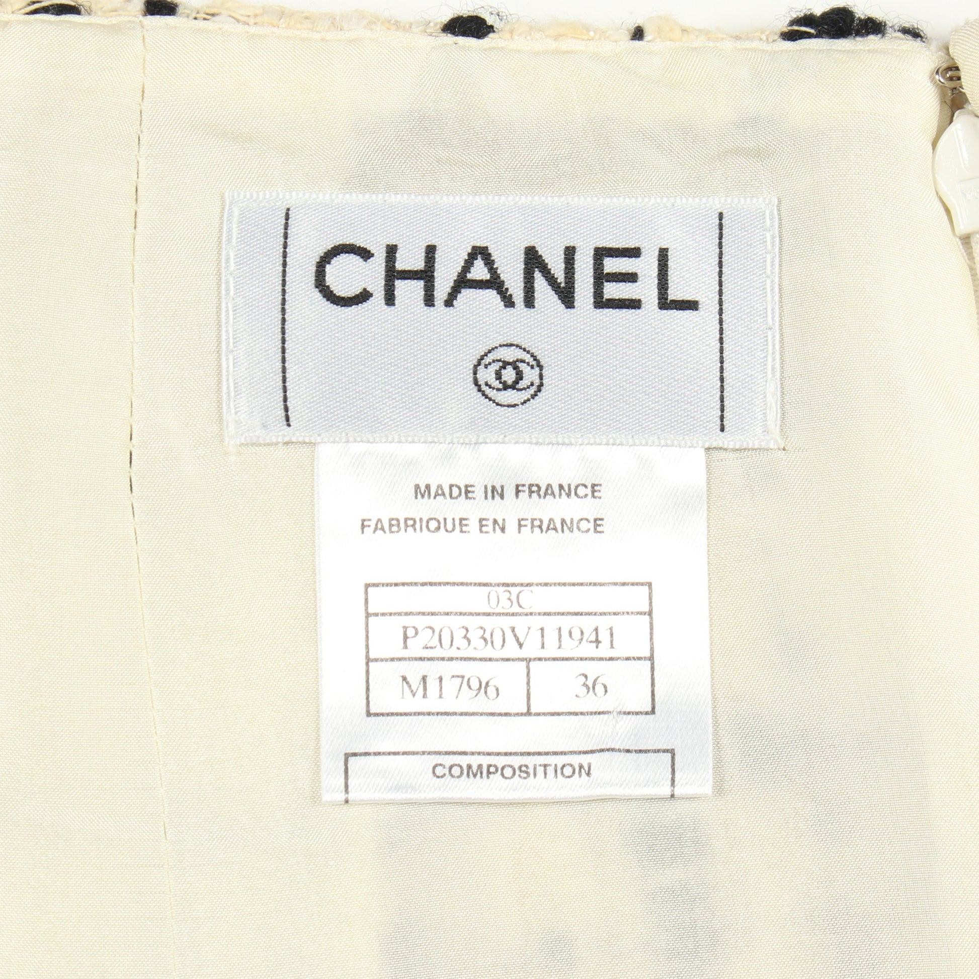 ココマーク ツイード チェック スパンコール スカート ウール コットン アイボリー ブラック シャネル ボトムス CHANEL