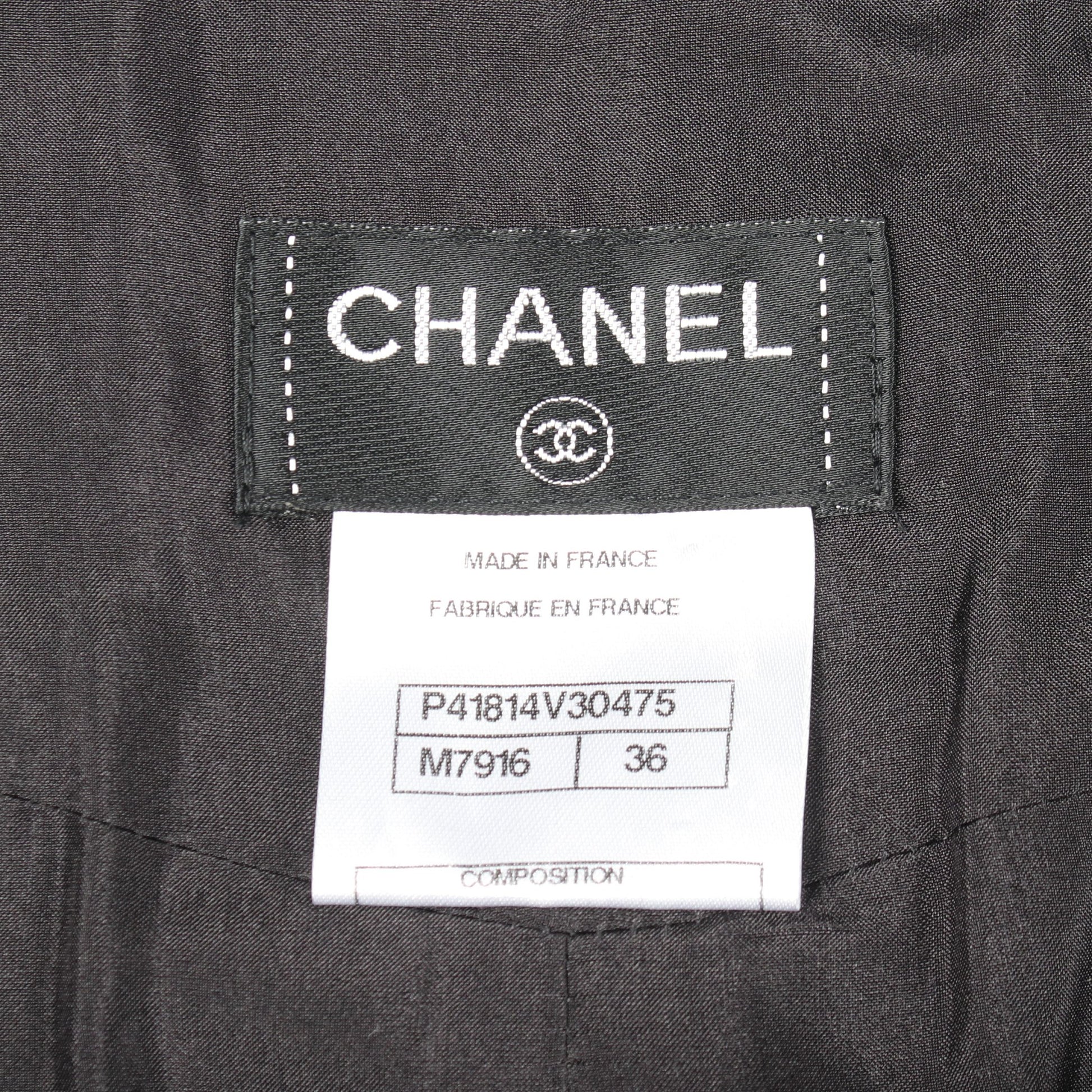 ココマークボタン チェック スカート ウール ブラック グレー シャネル ボトムス CHANEL