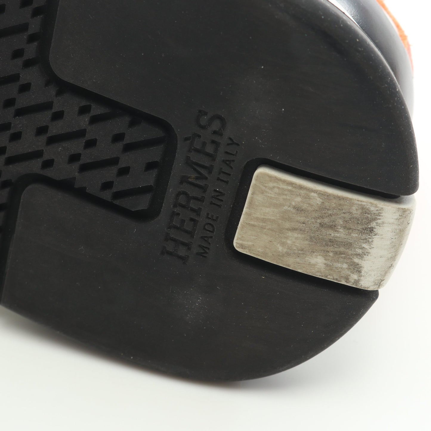 トレイル スニーカー レザー ホワイト カーキブラウン オレンジ エルメス シューズ HERMES