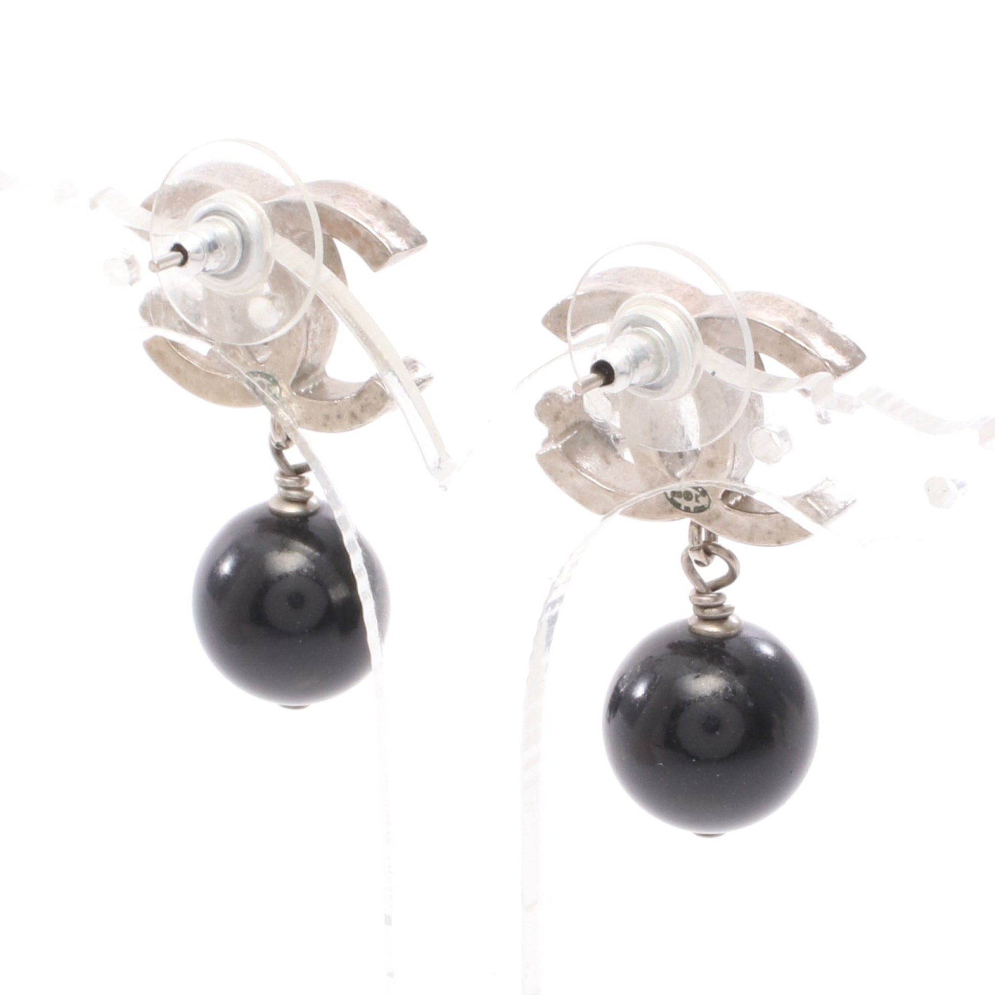 ココマーク ピアス メッキ レジン ブラック B13K シャネル アクセサリー CHANEL