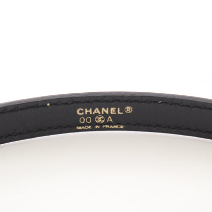 ロゴ プレート ベルト レザー ブラック シルバー金具 00A シャネル 財布・小物 CHANEL