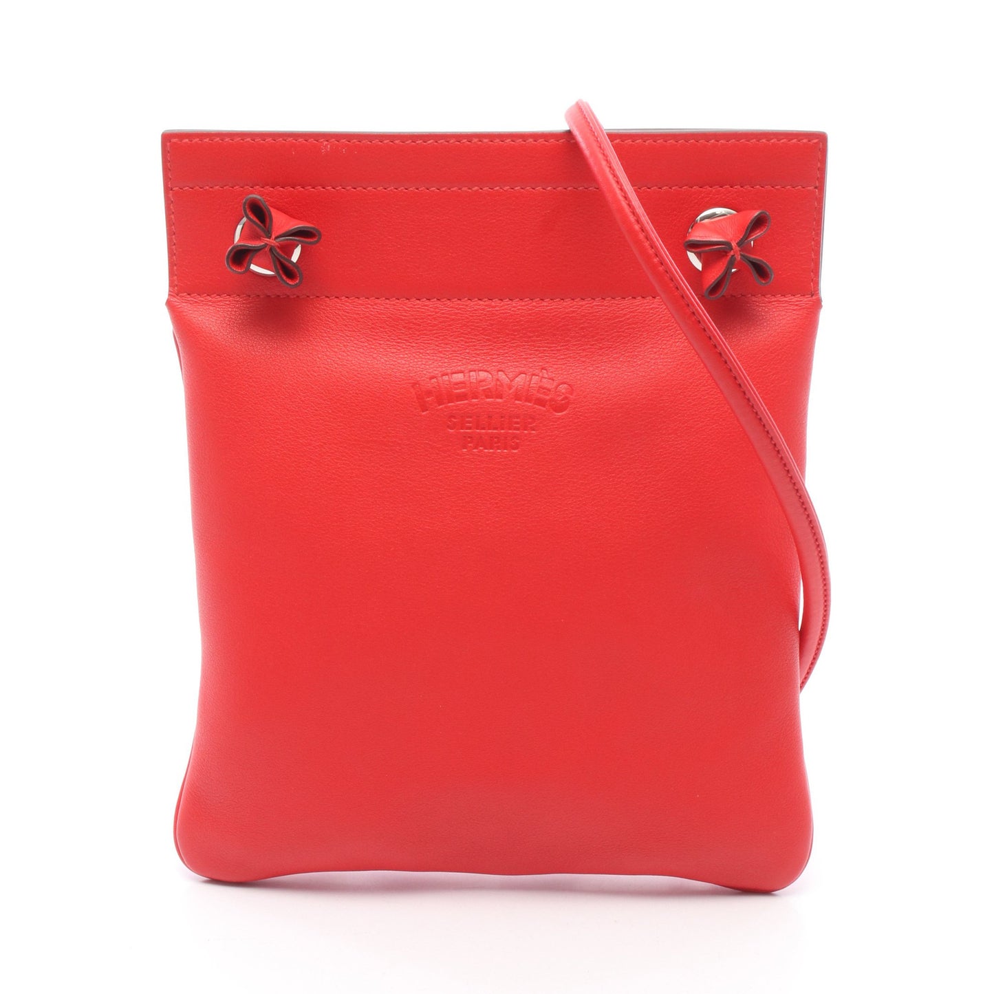 サック アリーヌ ミニ ルージュクー ショルダーバッグ ヴォースイフト レッド シルバー金具 D刻印 エルメス バッグ HERMES